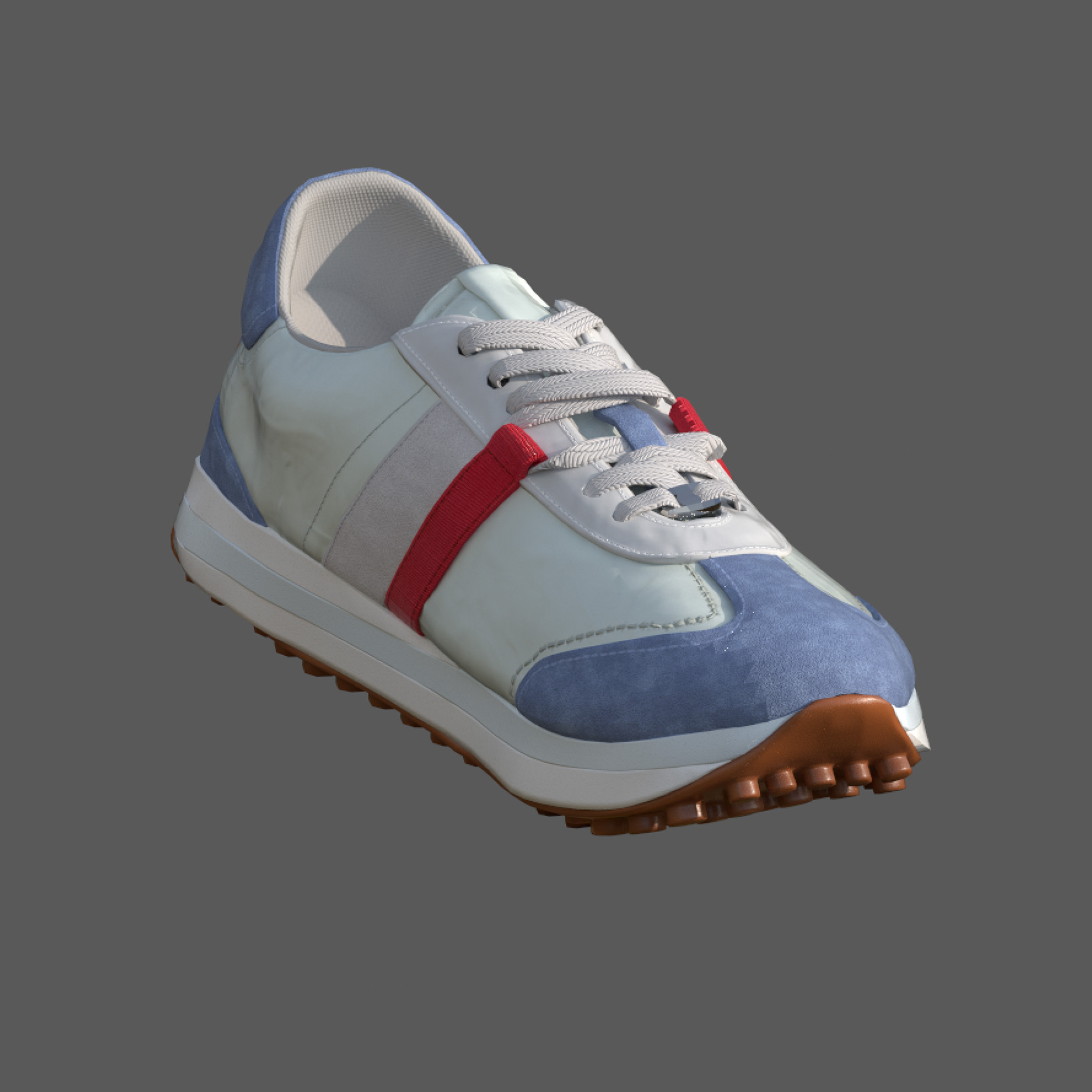 Ferragamo 3D CGI campaign shot C — luxury shoe design rendered in 3D by Gabriel Moro