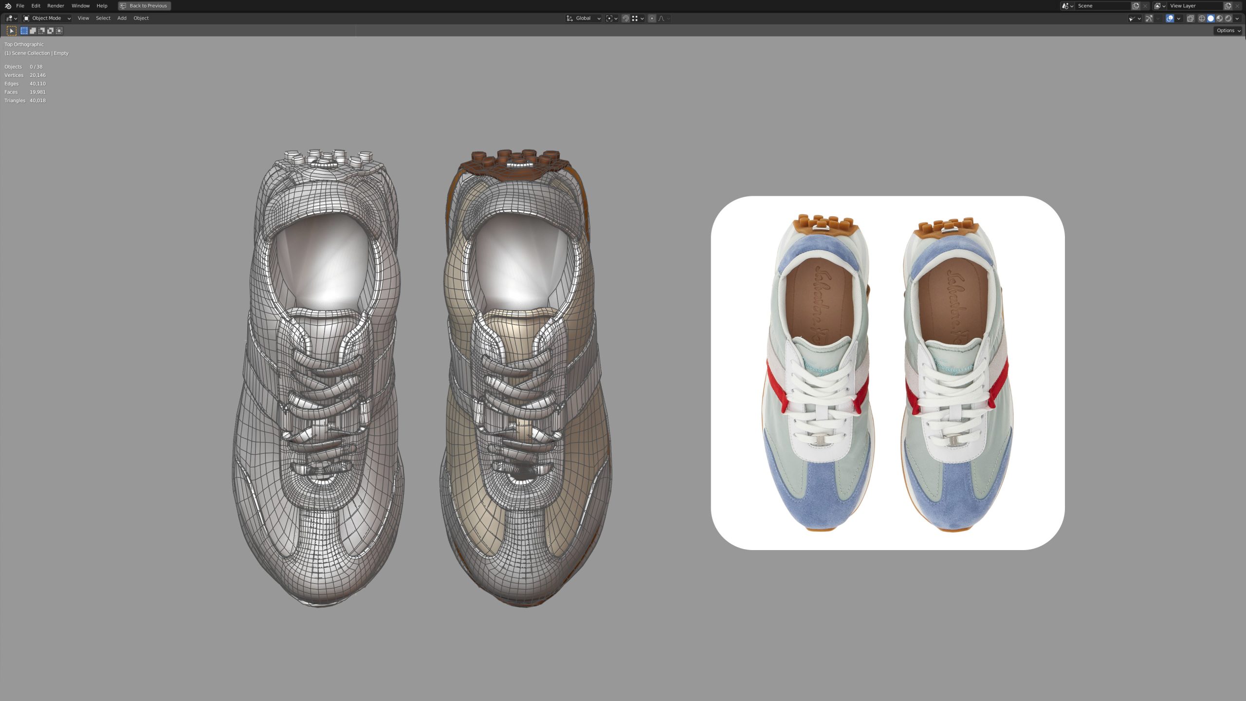 Ferragamo 3D CGI hero shot E — photorealistic product render by De Yan Gabriel Moro, VFX artist